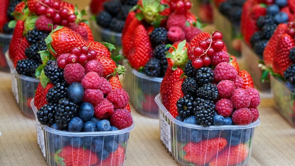 Framboises et myrtilles, riches en antioxydants